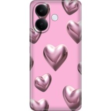 Vivo V60 Lite 5g Kılıf Desenli Baskılı Tpu Rubber Kapak Platin Kalp
