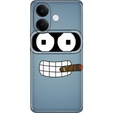 Nurdic Vivo V60 Lite 5g Uyumlu Kılıf Silikon Desenli Tam Koruma Resimli Robot Smoke