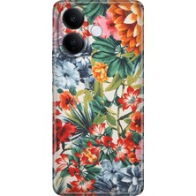 Nurdic Vivo V60 Lite 5g Kılıf 0.4mm Lazer Kesim Silikon Kapak Sanatsal Çiçek