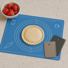 Leaf Shop Açma Matı 50X40 cm ve Plastik Kesme Kazıma Aparatı – Silikon Kaymaz Mat + Çok Amaçlı Mutfak Kazıyıcı Seti