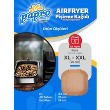 Leaf Shop Pişirme Kağıdı, Fritöz Yağlı Kağıdı, Yanmaz Kağıt Xxl Uyumlu 50 Adet (Kare) (1, Kare Büyük Boy 20X20)