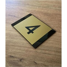 Leaf Shop Gold Tasarım Kendinden Yapışkanlı Daire Kapı Numarası -4