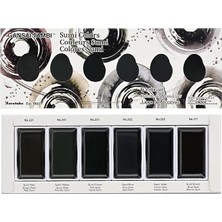 Leaf Shop Gansai Tambi Sumı Renkleri, 6 Renk Seti, Suluboya Boya Seti, Kaligrafi, Illüstrasyonlar, Fırça Yazıları, Fineart ve Daha Fazlası Için Ideal, Siyah Sumi Mürekkep Rengi, Japonya'da Üretilmiştir