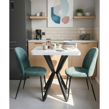 Sofex Mutfak Cafe Balkon Bahçe Restoran Yemek Masası 70X70 Metal Ayak 1.kalite (Kalınlaştırmalı )