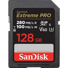 Leaf Shop 128GB Extreme Pro Sdxc Uhs-Iı Hafıza Kartı - C10, U3, V60, 6k, 4K Uhd, Sd Kart - SDSDXEP-128G-GN4IN