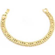 Brezza Lusso Jewelry Kare Tımsch Işıltı Altın Kaplama Kadın Bileklik