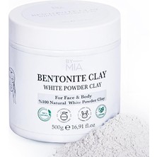 Leaf Shop Mıa Yüz ve Vücut Bentonit KILI%100 Natural Doğal Beyaz Toz Kil 500 gr