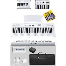 Leaf Shop PS4000WH Tuş Hassasiyetli 61 Tuşlu Org Bluetooth USB Midi Metod (Sustain Pedalı Çanta)