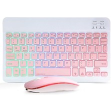 Leaf Shop Onezero Kablosuz Rgb Klavye ve Mouse Seti – Bluetooth, Şarjlı, 10M Bağlantı Mesafesi, 3 Parlaklık Seviyesi, Çoklu Platform Uyumluluğu Ergonomik Tasarım, Rgb Aydınlatma ZR20KM (Pembe)