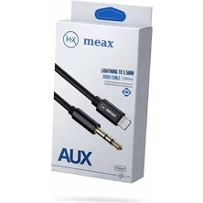 Meax Lightning To 3.5mm Aux Audio Kablosu – 1 Metre Aux-Iphone Çevirici Dönüştürücü