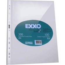 Exxo A4 Delikli Poşet Dosya 100'lü Tekli Beyaz Renk Ölçülerle Pratik Kullanım