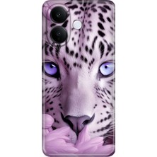 Senada Vivo V60 Lite 5g Kılıf Desenli Baskılı Tpu Rubber Kapak Beyaz Kaplan
