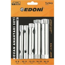 Leaf Shop Kovan Anahtar Seti, 6 Parça, Ergonomik El Tutamağı, Dayanıklı Çelik Malzeme, 8-17 mm Arası Kovan Anahtarları, Endüstriyel Kullanıma Uygun, Kompakt, Ekonomik, Onarım Bakım Takım Seti