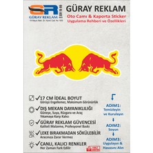 Güray Reklam Çift Boğa Temalı Oto Cam ve Kaporta Sticker (17 Cm)