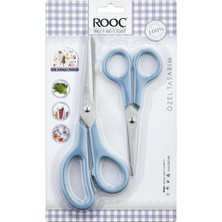 Leaf Shop Premium Serisi Ergonomik Saplı Çelik Gıdaya Temasa Uygun 2'li Mutfak Makası, Mavi