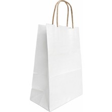 Kağıt Çanta 15X20X8 cm Beyaz 25'li