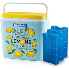 Leaf Shop CLB30LM Limon Desenli Buzluk, 30 Litre + 3 Adet Buz Kaseti 400GR