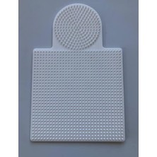 Leaf Shop Ütü ile Yapışan Boncuk Dizme Tablası Büyük Boy - Kare : 15,5 cm - Daire : 8,5 cm - Beyaz Renk