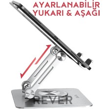 Leaf Shop Tablet Standı 360° Dönen Metal Masaüstü Açılı Katlanabilir Tablet Tutucu Stant