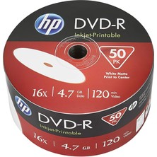 Leaf Shop Dvd-R Hp 4,7 GB (120 Dk) 16X Inkjet Yazdırılabilir 50 Milli Toplu