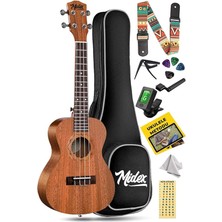 Leaf Shop TN-26MC Case Hakiki Ağaç Tenör Ukulele (Çanta Tuner Askı Metod Yedek Tel)