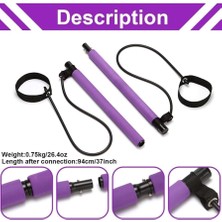 Leaf Shop Pilates Studio Egzersiz Çubuğu Squat Pilates Bari Fitness Squat Aleti Çok Amaçlı Mor