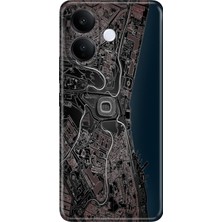Vivo V60 Lite 5g Kılıf Desenli Baskılı Tpu Rubber Kapak Siyah Beyaz Stadyum