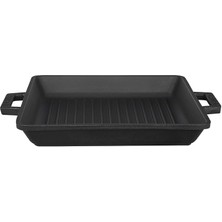 Leaf Shop Döküm Izgara Tava, 26 Cm, Metal Kulplu