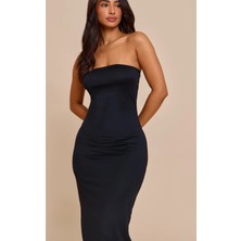 Rora Askısız Bodycon Straplez Maxi Elbise
