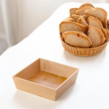 Leaf Shop Bambu Lüx Kare Orta Boy Ekmeklik-Meyvelik 19CM, Bambu Ekmeklik Kare Orta Boy 19CM