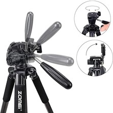 Leaf Shop Zomei Q111 Kamera Tripodu Cep Telefonu Tutuculu + Uzaktan Kumanda, Alüminyum Alaşım Hafif Kamera Ayaklı Tripod 3 Yönlü Döner Başlık Hızlı Değiştirme Plakası ve Çanta 47 – 140 cm Siyah Renk