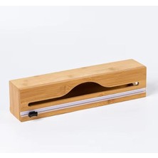 Leaf Shop Home Bambu Asılabilir Streç Film ve Alüminyum Folyo Kesme Aleti, Kesici Streçlik ve Folyoluk, Mutfakta Pratik Kullanım Için Tasarlanmış, Dayanıklı ve Şık Mutfak Aksesuarı (Tek Gözlü)