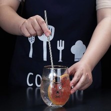 Leaf Shop 7'li Paslanmaz Çelik Kaşıklı Metal Pipet Seti 6 Adet Pipet ve Pipet Temizleme Fırçası Cam Pipet