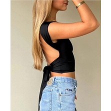 Rora Sırt Bağlamalı Dekolteli Bluz