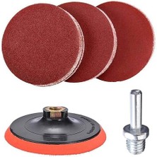 Leaf Shop Zımpara Seti Avuç Taşlama Spiral Ahşap Zımparalama + Matkap Aparatı 115 mm (20 Parça)
