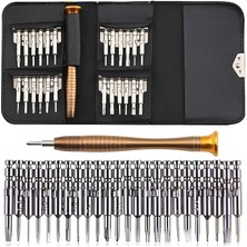 Leaf Shop 25 Parça Tornavida Tamir Seti, Deri Cüzdan Kılıflı, Bilgisayar, Telefon ve Saat Tamir Kiti