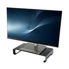 Leaf Shop Riser Masaüstü Monitör Standı - Monitör Yükseltici (Siyah, Medium)