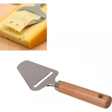 Leaf Shop Paslanmaz Çelik Ahşap Saplı Peynir Spatulası | Ahşap Saplı Peynir Rendesi – Şık ve Fonksiyonel Sunum Aracı