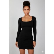 Rora Uzun Kollu Likralı Mini Elbise ( Mevsimlik ve Kışlık )