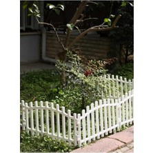 Leaf Shop Boy Çift Yönlü Dekoratif Separatör Beyaz Yüksek Plastik Bahçe Çit
