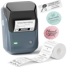 Leaf Shop B1 Etiket Makinesi, Otomatik Tanımlamalı Bluetooth Taşınabilir Etiket Yazıcısı, Ofis, Ev, Iş Için Kullanımı Kolay, 2 x 1.2 Inç Etiket/rulo (Mavi)