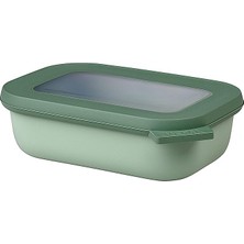 Leaf Shop - Multi Bowl Cirqula Rectangular - Kapaklı Saklama Kabı - Buzdolabı Için Hava Geçirmez Saklama Kutusu ve Mikrodalga Fırın Kabı Olarak Uygundur - 500 ml - Nordic Sage