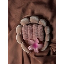 Kadın Pofuduk Taçlı Peluş Bileklikli Lotus Tokalı Yüz Yıkama Seti - Spa Seti