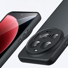 Leaf Shop Xiaomi 15 Ultra ile Uyumlu Kamera Korumalı Şeffaf Pürüzsüz Arka Yüzey Z-New Roll Kapak Parmak Izi Yapmayan Xiaomi 15 Ultra Için Kılıf Siyah
