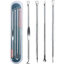 Leaf Shop 4'lü Siyah Nokta & Akne Temizleme Seti – Paslanmaz Komedon Iğneleri, Sivilce Giderici Cilt Temizleme Araçları