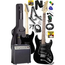 Leaf Shop RPH-30BK-30AMP Elektro Gitar Seti 30 Watt Gain'li Amfi Kulaklık Full Set