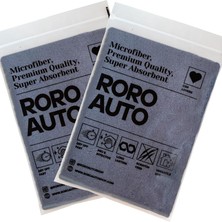 Leaf Shop Mikrofiber Araç Kurulama Havlusu Araç Yıkama Bezi 40X40 Gri (2 Adet)