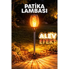 Telvesse 1 Adet Alev Efektli Bahçe Lambası Solar Güneş Enerjili Otomatik Fotoselli Bahçe Patika Lambası H12