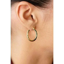 Fiyonk Kuyumculuk 14 Ayar Altın Silindir Halka Küpe 1