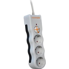 Leaf Shop TSK19009 Powersurge 3-Surge Protectıon PLUG-1050 Joule-Wıth Cable Beyaz